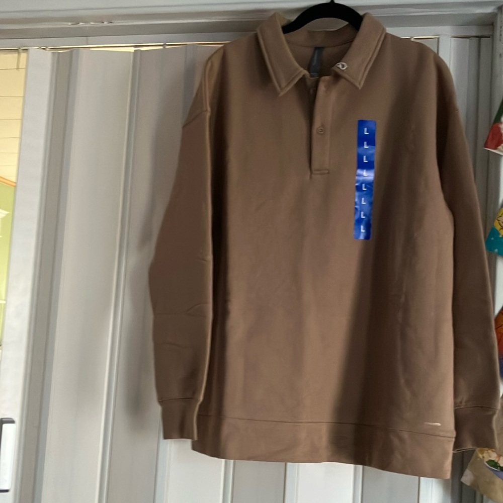 Mondetta Cream Polo Shirt with Long Sleeves and Classic Collar